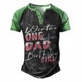 Mens Winter Onederland Dad Of Birthday Girl 1St Birthday Theme Men's Henley Shirt Raglan Sleeve 3D Print T-shirt Black Green