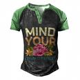 Mind Your Own Uterus V5 Men's Henley Shirt Raglan Sleeve 3D Print T-shirt Black Green