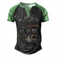 My Husband Is A Sailor Men's Henley Shirt Raglan Sleeve 3D Print T-shirt Black Green