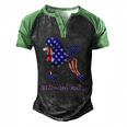 Patriotic Flag Poodle For American Poodle Lovers Men's Henley Raglan T-Shirt Black Green