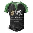 Peace Love Cure Waldenstroms Macroglobulinemia Awareness  Men's Henley Shirt Raglan Sleeve 3D Print T-shirt Black Green