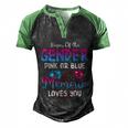 Pink Or Blue Memaw Loves You Keeper Of The Gender Gift Men's Henley Shirt Raglan Sleeve 3D Print T-shirt Black Green