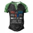 Pink Or Blue We All Love You Party Pregnancy Gender Reveal Gift Men's Henley Shirt Raglan Sleeve 3D Print T-shirt Black Green