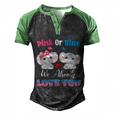 Pink Or Blue We Always Love You Funny Elephant Gender Reveal Gift Men's Henley Shirt Raglan Sleeve 3D Print T-shirt Black Green