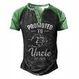 Promoted To Uncle 2023 - Present For First Time New Uncle  Men's Henley Shirt Raglan Sleeve 3D Print T-shirt Black Green