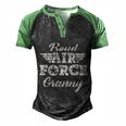 Proud Air Force Granny Pride Military Family Grandma Men's Henley Shirt Raglan Sleeve 3D Print T-shirt Black Green