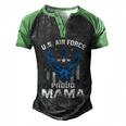 Proud Mama Us Air Force American Flag T Usaf Men's Henley Shirt Raglan Sleeve 3D Print T-shirt Black Green