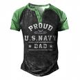 Proud Navy Dad Men's Henley Shirt Raglan Sleeve 3D Print T-shirt Black Green