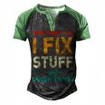 Retro Thats What I Do I Fix Stuff And I Know Things Men's Henley Shirt Raglan Sleeve 3D Print T-shirt Black Green