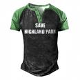 Save Highland Park V2 Men's Henley Shirt Raglan Sleeve 3D Print T-shirt Black Green