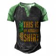 This Is My Hawaiian Gift Men's Henley Shirt Raglan Sleeve 3D Print T-shirt Black Green