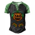 Video Games Halloween Jack O Lantern Gamer Boys Kids Men  Men's Henley Shirt Raglan Sleeve 3D Print T-shirt Black Green