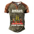 Addicted To Drag Racing Front Men's Henley Shirt Raglan Sleeve 3D Print T-shirt Brown Orange