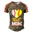Ball Mom Baseball Softball Mothers Gift Men's Henley Shirt Raglan Sleeve 3D Print T-shirt Brown Orange