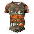 Basketball Meme Life Basketball Grandma Meme Cute Gift Men's Henley Shirt Raglan Sleeve 3D Print T-shirt Brown Orange