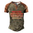 Believer Motivator Innovator Educator Gift Humor Teacher Meaningful Gift Men's Henley Shirt Raglan Sleeve 3D Print T-shirt Brown Orange
