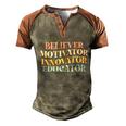 Believer Motivator Innovator Educator Retro Sarcasm Design Gift Men's Henley Shirt Raglan Sleeve 3D Print T-shirt Brown Orange