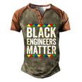 Black Engineers Matter Black Pride Men's Henley Raglan T-Shirt Brown Orange