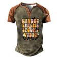 Chubby Thights And Spooky Vibes Halloween Groovy Men's Henley Shirt Raglan Sleeve 3D Print T-shirt Brown Orange