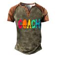 Coach Crew Instructional Coach Reading Career Literacy Pe Gift Men's Henley Shirt Raglan Sleeve 3D Print T-shirt Brown Orange