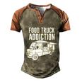 Cool Food Truck Gift Funny Food Truck Addiction Gift Men's Henley Shirt Raglan Sleeve 3D Print T-shirt Brown Orange