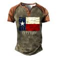 Dayton Tx Texas Flag City State Men's Henley Raglan T-Shirt Brown Orange