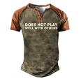 Does Not Play Well With Others Men's Henley Shirt Raglan Sleeve 3D Print T-shirt Brown Orange