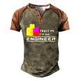 Engineer Kids Children Toy Big Building Blocks Build Builder Men's Henley Raglan T-Shirt Brown Orange