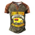 Food Truck Cool Gift Funny Connoisseur Quote Food Truck Lover Gift Men's Henley Shirt Raglan Sleeve 3D Print T-shirt Brown Orange