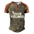 Fuck Your Feelings V2 Men's Henley Shirt Raglan Sleeve 3D Print T-shirt Brown Orange
