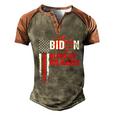 Funny Anti Biden Blood On His Hands Anti Joe Biden Bloody Handprint Usa Flag Men's Henley Shirt Raglan Sleeve 3D Print T-shirt Brown Orange