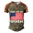 Funny Anti Biden Dementia Biden Fjb Biden Chant Trump Supporter Dementia B Men's Henley Shirt Raglan Sleeve 3D Print T-shirt Brown Orange