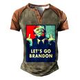 Funny Anti Biden Donald Trump Let’S Go Brandon Men's Henley Shirt Raglan Sleeve 3D Print T-shirt Brown Orange