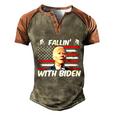 Funny Anti Biden Fallin With Biden Funny Bike Meme Men's Henley Shirt Raglan Sleeve 3D Print T-shirt Brown Orange