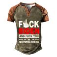 Funny Anti Biden Fjb Bareshelves Anti Liberal Biden Sucks Men's Henley Shirt Raglan Sleeve 3D Print T-shirt Brown Orange