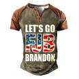 Funny Anti Biden Fjb Lets Go Brandon Fjb Flag Image Apparel Men's Henley Shirt Raglan Sleeve 3D Print T-shirt Brown Orange