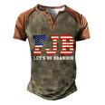 Funny Anti Biden Fjb Lets Go Brandon Joe Biden Chant Men's Henley Shirt Raglan Sleeve 3D Print T-shirt Brown Orange