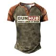 Gunhub Men's Henley Shirt Raglan Sleeve 3D Print T-shirt Brown Orange