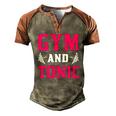 Gym And Tonic Workout Exercise Training Men's Henley Raglan T-Shirt Brown Orange