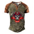 Hail Our Heroes 911 Patriot Day 2021 Skull Firefighter Graphic Design Printed Casual Daily Basic Men's Henley Shirt Raglan Sleeve 3D Print T-shirt Brown Orange