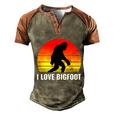 I Love Bigfoot Meaningful Gift Sasquatch Camping Hide And Seek Champion Cool Gif Men's Henley Shirt Raglan Sleeve 3D Print T-shirt Brown Orange