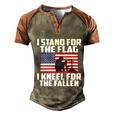 I Stand For The Flag Kneel For The Fallen Memorial Day Gift Men's Henley Shirt Raglan Sleeve 3D Print T-shirt Brown Orange