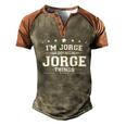 Im Jorge Doing Jorge Things Men's Henley Shirt Raglan Sleeve 3D Print T-shirt Brown Orange