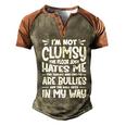 Im Not Clumsy The Floor Hates Me Gift Funny Clumsy Person Cute Gift Men's Henley Shirt Raglan Sleeve 3D Print T-shirt Brown Orange