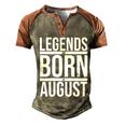 Legends Are Born In August Gift Men's Henley Shirt Raglan Sleeve 3D Print T-shirt Brown Orange