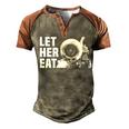 Let Her Eat Men's Henley Shirt Raglan Sleeve 3D Print T-shirt Brown Orange
