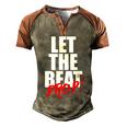 Let The Beat Drop Funny Dj Mixing Men's Henley Shirt Raglan Sleeve 3D Print T-shirt Brown Orange