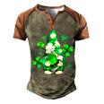 Love Gnomes Irish Shamrock St Patricks Day Four Leaf Clover Men's Henley Shirt Raglan Sleeve 3D Print T-shirt Brown Orange