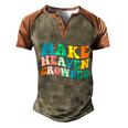 Make Heaven Crowded Bible Verse Gift Men's Henley Shirt Raglan Sleeve 3D Print T-shirt Brown Orange