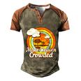 Make Heaven Crowded Christian Believer Jesus God Funny Meaningful Gift Men's Henley Shirt Raglan Sleeve 3D Print T-shirt Brown Orange